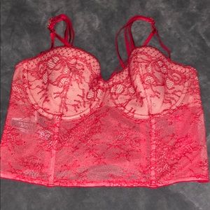 Red lace corset top